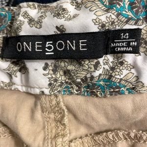 One 5 one khaki shorts size 14 excellent used condition